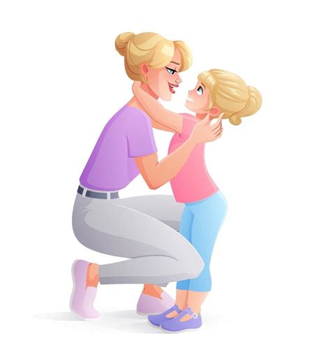 hugging mother and daughter|mother hugging her daughter drawing.